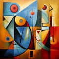 Cubist Delight: Geometry and Shapes in a Vibrant and Dynamic Composition