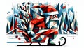Abstract Cubist Santa