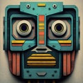 Cubist style robotic face. Generative AI Royalty Free Stock Photo