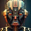 Cubist style robotic face. Generative AI Royalty Free Stock Photo