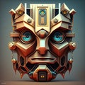Cubist style robotic face. Generative AI Royalty Free Stock Photo