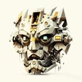 Cubist style robotic face. Generative AI Royalty Free Stock Photo
