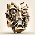 Cubist style robotic face. Generative AI