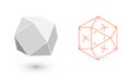 Cuboctahedron is a geometric figure. Hipster Fashion minimalist design. Film solid bodies. cuboctahedron flat design