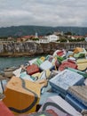 Cubos de la memoria at Llanes port Asturias Spain