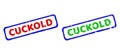 CUCKOLD Bicolor Rough Rectangular Stamp Seals with Unclean Styles