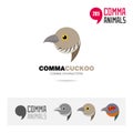 Cuckoo bird concept icon set and modern brand identity logo template and app symbol based on comma sign Royalty Free Stock Photo