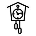 Cuckoo-clock line icon. Old clock vector illustration isolated on white. Vintage watch outline style design, designed Royalty Free Stock Photo