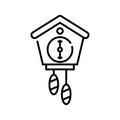 Cuckoo clocks line icon, concept sign, outline vector illustration, linear symbol. Royalty Free Stock Photo