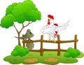 Cuckoo and rooster fable characters