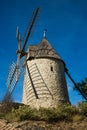 Cucugnan Village and its Windmill in CorbiÃÂ¨res Region France Royalty Free Stock Photo