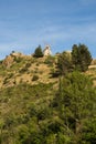 Cucugnan Village and its Windmill in CorbiÃÂ¨res Region France Royalty Free Stock Photo