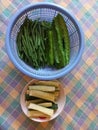 Cucumbar vegetable in the bowl Royalty Free Stock Photo