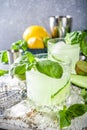 Cucumber basil smash cocktail