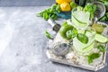 Cucumber basil smash cocktail