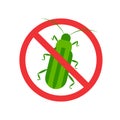 Cucumber Beetle in stop sign icon