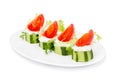 Cucumber Bites with Cream Herb Cheese and Cherry Tomatoes Royalty Free Stock Photo