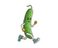 Cucumber runner run on a marathon race Royalty Free Stock Photo