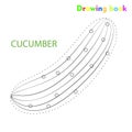 Cucumber coloring and drawing book vegetable design illustration