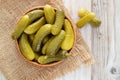 Cucumber cornichons or pickle top view Royalty Free Stock Photo