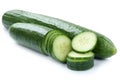 Cucumber cucumbers vegetables sliced isolated on white Royalty Free Stock Photo