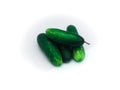 Cucumber, Cucumis sativus, vegetables closeup image on white background Royalty Free Stock Photo