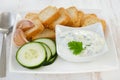 Cucumber dip in bowl Royalty Free Stock Photo