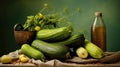 Cucumber in front of colored background