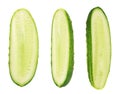 Cucumber halves isolated Royalty Free Stock Photo