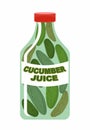 Cucumber juice. Juice from fresh vegetables. Cucumbers in a tran