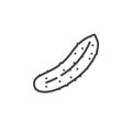 Cucumber line icon, outline vector sign, linear pictogram isolated on white