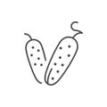 Cucumber line icon or vegetable concept