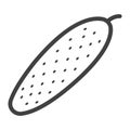 Cucumber line icon, vegetable and diet