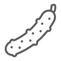 Cucumber line icon, vegetable and diet