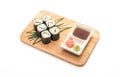 cucumber maki sushi - japanese food style Royalty Free Stock Photo