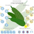 Cucumber nutrition facts and health benefits infographic