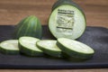 Cucumber with nutritional label