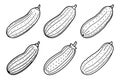 Cucumber Outline Pattern Royalty Free Stock Photo