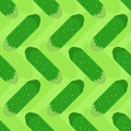 Cucumber pattern seamless. Vegetable background. Cucumbers ornament. vector texture