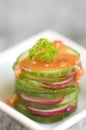 Cucumber and radish starter Royalty Free Stock Photo