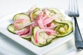 Cucumber and red onion salad