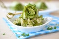 Cucumber roll on salad Royalty Free Stock Photo