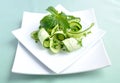 Cucumber salad with greens and sesame Royalty Free Stock Photo