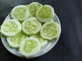 Cucumber salad, ready to serve.