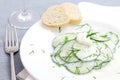 Cucumber salad with sour cream Royalty Free Stock Photo