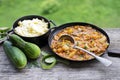 Cucumber sauce with mashed potato, Slovenian traditional food