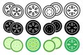 Cucumber slice icon vector