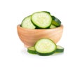 Cucumber sliced isolated over white background Royalty Free Stock Photo