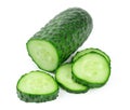 Cucumber sliced isolated on white background. High quality photo Royalty Free Stock Photo