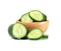 Cucumber sliced over white background Royalty Free Stock Photo